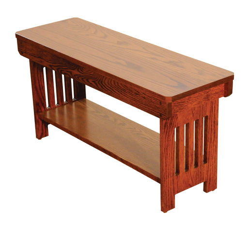 Amish Mission Bench With Shelf - Multiple Sizes Benches No Back Mission