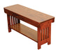 Amish Mission Bench With Shelf - Multiple Sizes Benches No Back Mission