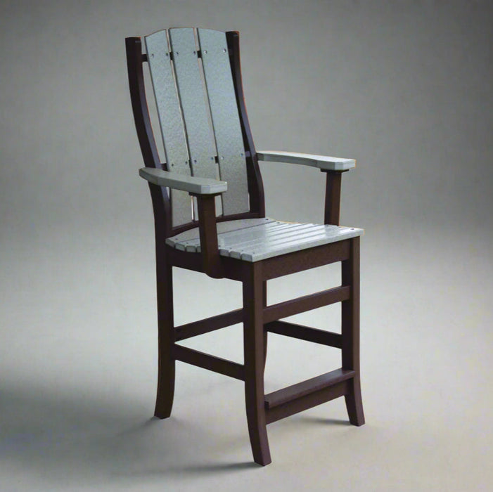 Paradise-Pub-Arm-Chair Light Gray on Black Durable outdoor furniture