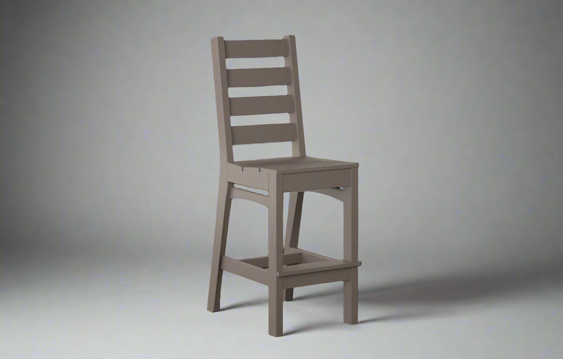 Poly Bar Height Coastal Dining Chair poly Dark Gray Outdoor Furniture