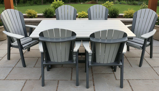 Polywood 44" x 72" Adirondack Dining Set Amish Built Levi Leisure Poly Outdoor Furniture
