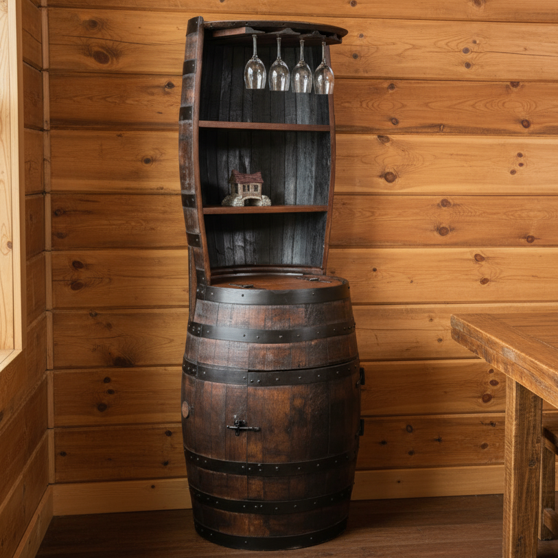 Amish Whiskey Barrel Hutch