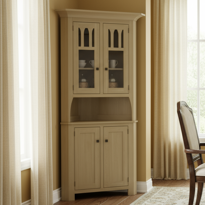 Amish Aspen Corner Hutch - Multiple Sizes