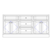 Amish Princeton Bathroom Vanity - Multiple Sizes 72" Wide Bathroom Vanities: 40-49" Wide Contemporary