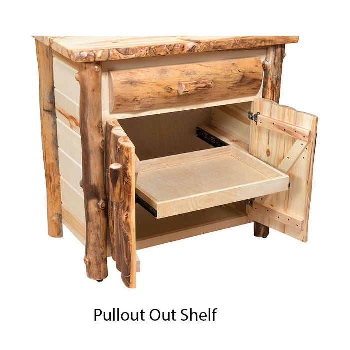 Amish Old Faithful Cabin Aspen Log Coffee Bar