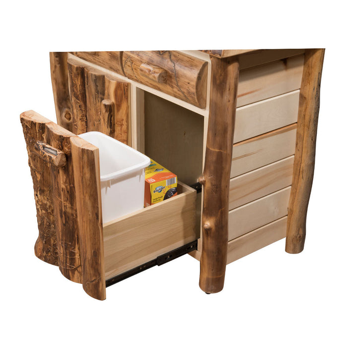 Amish Old Faithful Cabin Aspen Log Coffee Bar