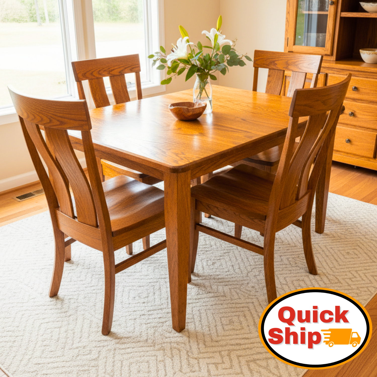 Quick Ship Amish Kinglet Shaker Leg Dining Set