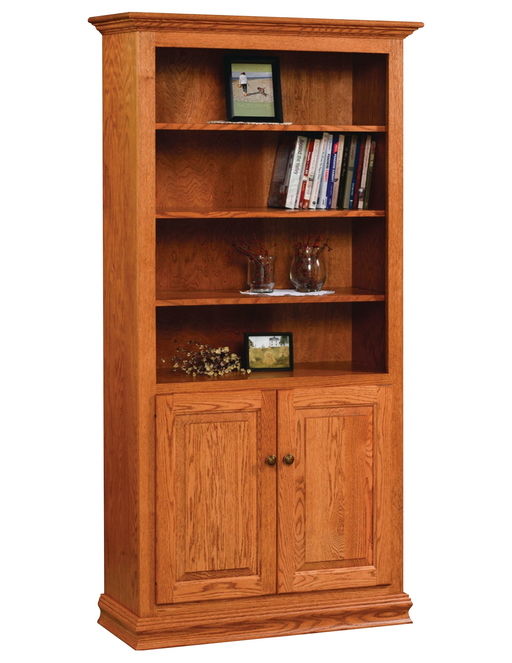 Quick Ship Amish Traditional Bookcase With Doors 36"x 72" Bookcases With Doors Traditional