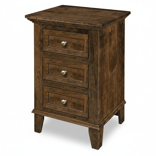 Quick Ship Amish Arlington 3-Drawer Nightstand Nightstands Contemporary Sunrise Hardware