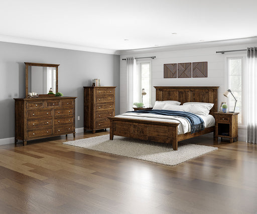Quick Ship Amish Arlington Bedroom Set  - Solid Cherry - Contemporary Amish Bedroom Set - In-Home Photo