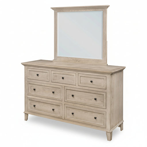 Quick Ship Amish Arlington Dresser & Mirror - Solid Cherry - Contemporary Amish Bedroom