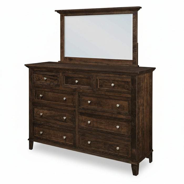 Quick Ship Amish Arlington High Dresser & Mirror Option Dressers Contemporary Sunrise Hardware