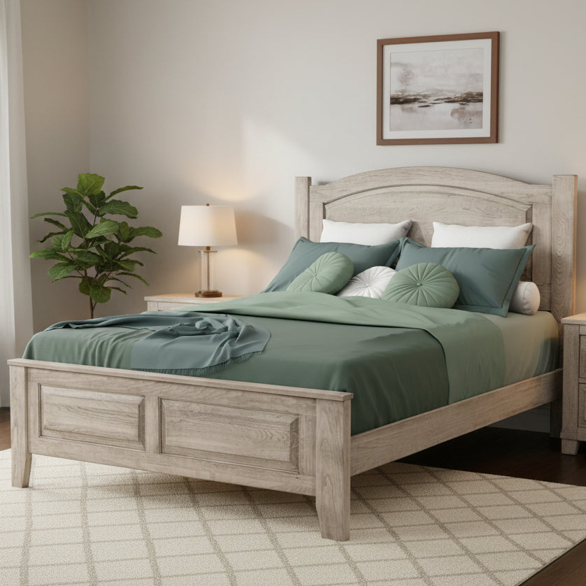 Quick Ship Amish Carlston Bed - Sap Cherry Mineral Stain - In-room Photo