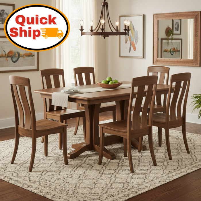 Quick Ship Amish Cheyenne Double Pedestal Dining Set