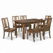 Quick Ship Amish Eco Leg Dining Set - Rough Sawn Brown Maple - Blank Background