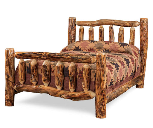 Quick Ship Amish Elkhorn Aspen Log Bed - Amish Log Bed - Genuine Aspen Log