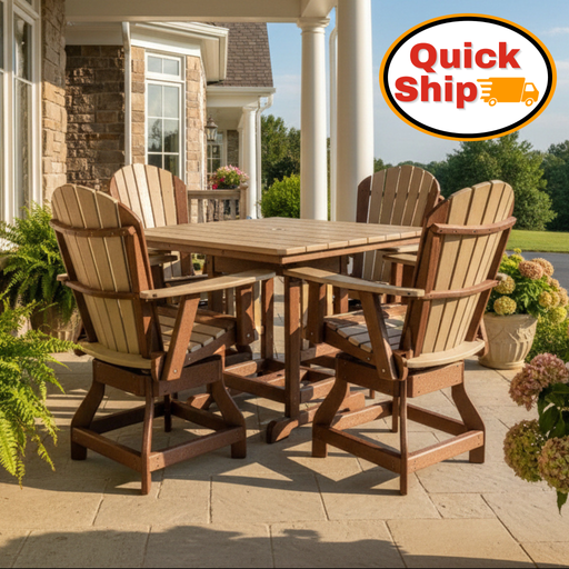 Quick_Ship_Amish_Hilton_Adirondack_44_Square_Counter_Height_Dining_Set_With_Swivel_Chairs_-_Set_Photo