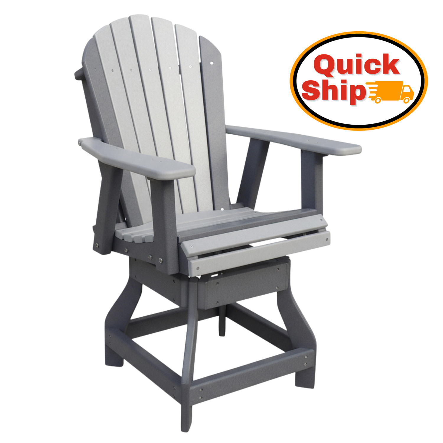 Quick Ship Amish Hilton Adirondack Swivel Dining Chair - Counter Height