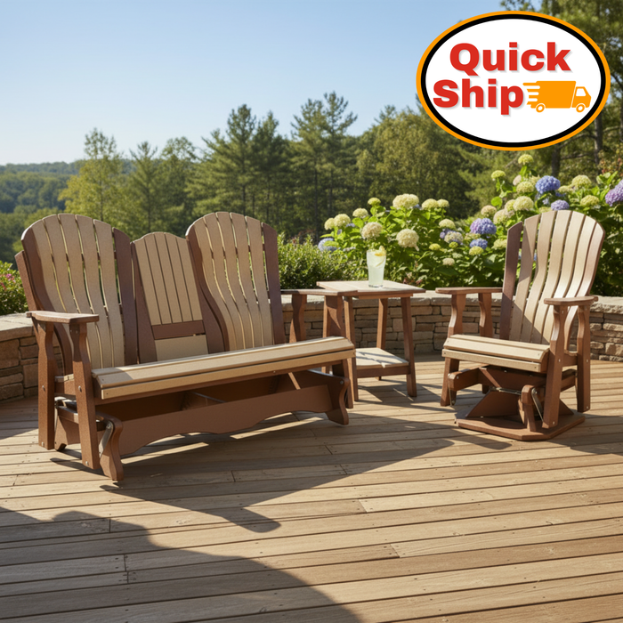 Quick Ship Amish 5' Bentback Settee Glider