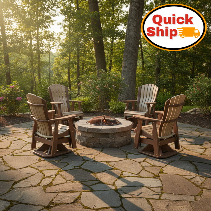 Quick Ship Amish Bentback Swivel Adirondack Glider