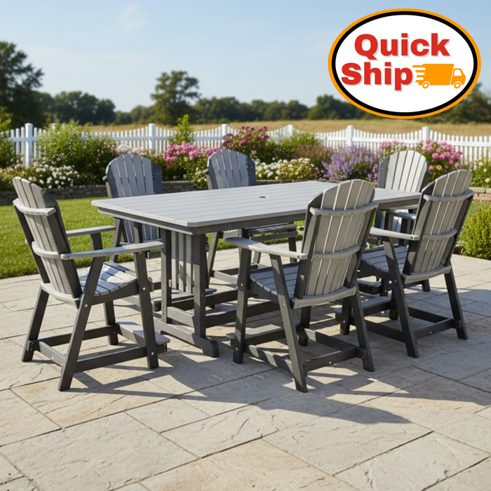 Quick Ship Amish Hilton Adirondack 44"x72" Counter Set