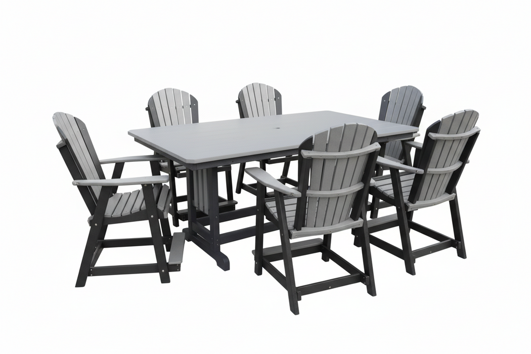 Quick Ship Amish Hilton Adirondack 44"x72" Counter Set