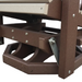 Quick Ship Amish Hilton Adirondack Swivel Glider - Weatherwood on Brown - Glider Base Closeup