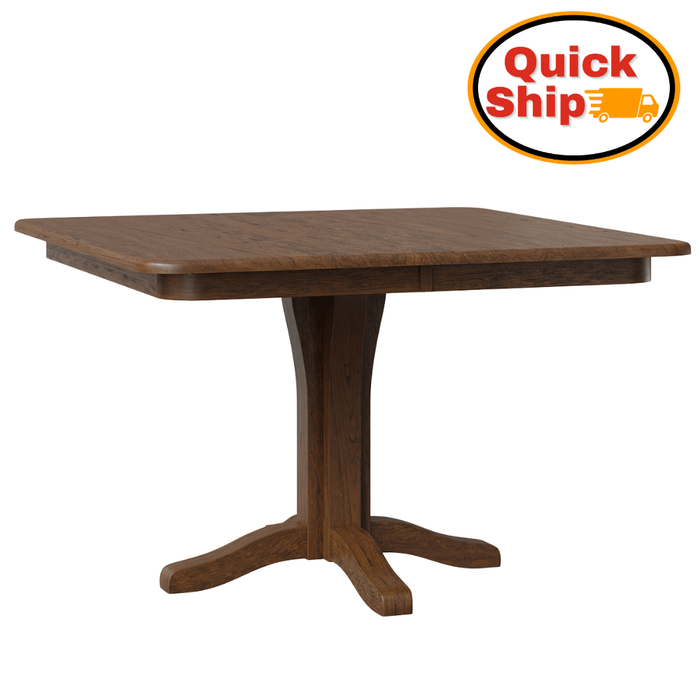 Quick Ship Amish Millsdale Single Pedestal Dining Table - Quick Ship Square Amish Dining Table