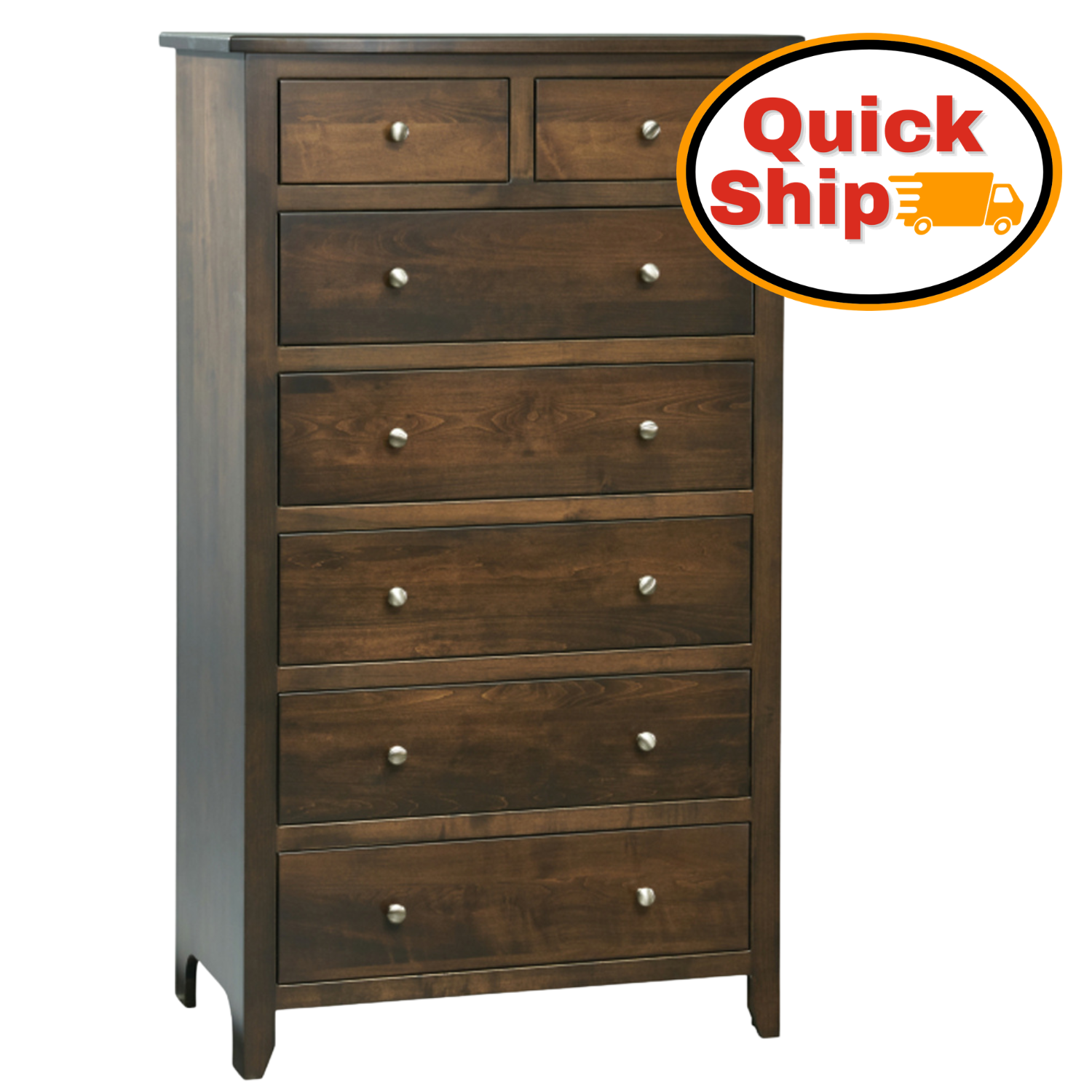 Amish Quick Ship Classic Shaker Tall Chest of Drawers