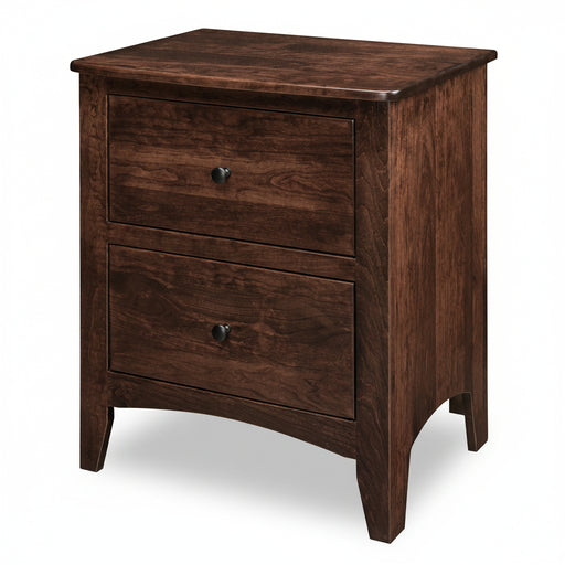 Quick Ship Amish Carlston 2-Drawer Nightstand Nightstands Contemporary Sunrise Hardware