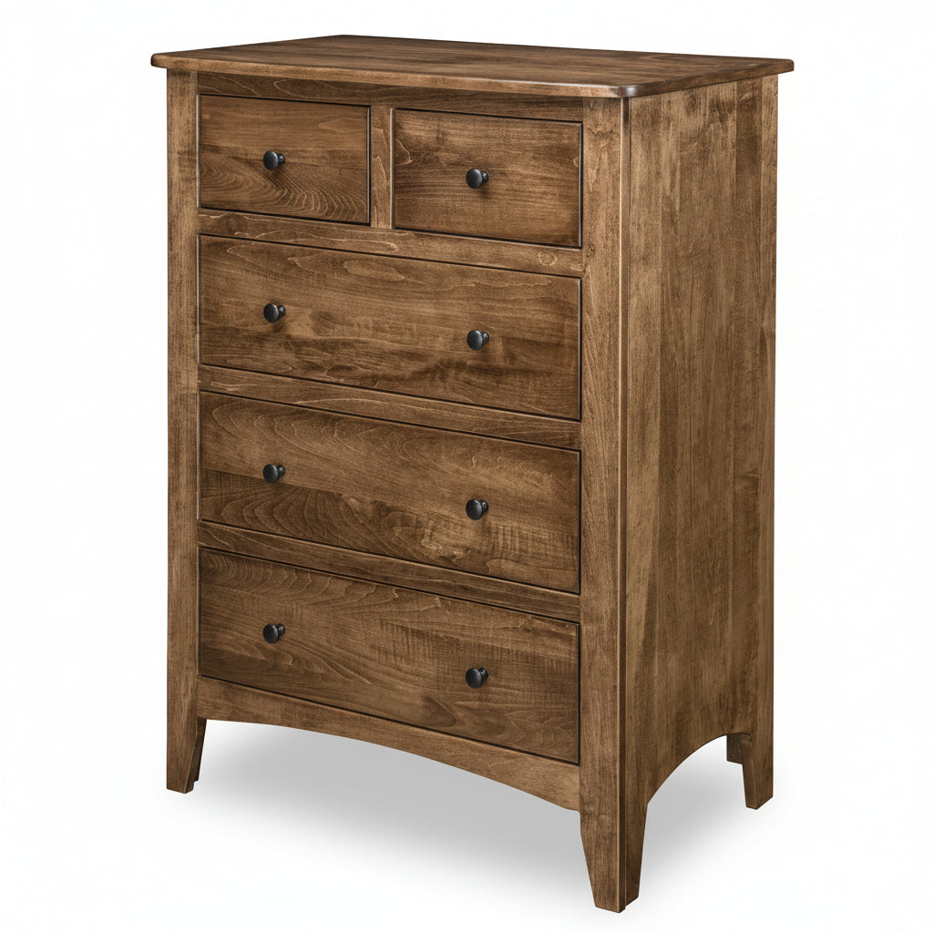 Quick Ship Amish Carlston Chest of Drawers Chest of Drawers Contemporary Sunrise Hardware
