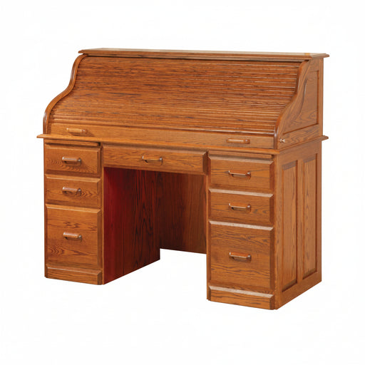 Amish Double Pedestal Regency Roll Top Desk Rolltop Desks Traditional