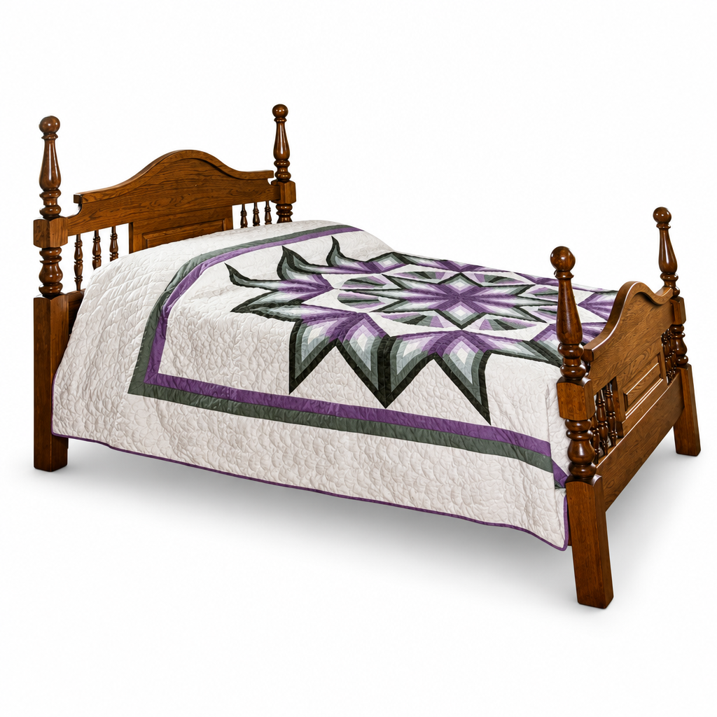 Amish Raised Panel Spindle Bed Poster Beds Traditional