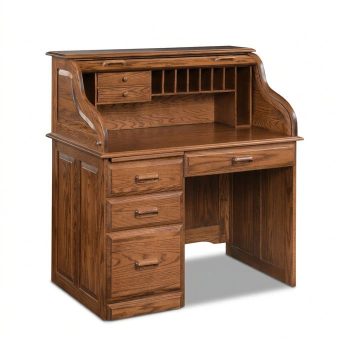 Amish Single Pedestal Regency Roll Top Desk - Multiple Sizes