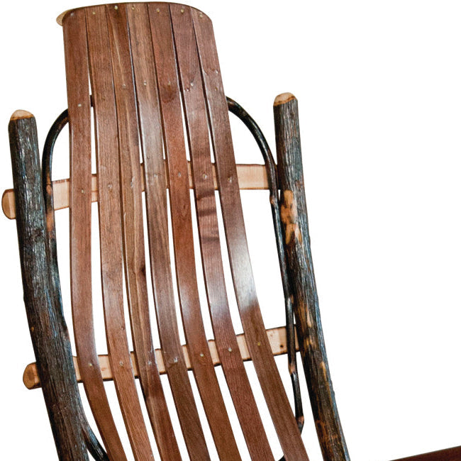 Amish Oak Hickory Log Glider with Bark Front