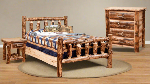 Rocky Mountain Aspen Log Bedroom Set Quad M Rustics Amish Log Furniture Millersburg Ohio
