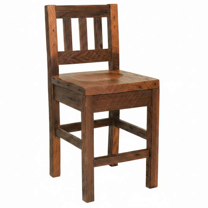 Amish Round Barn Beam Table & Settlers Bar Chairs Pub Dining Sets Reclaimed Barnwood