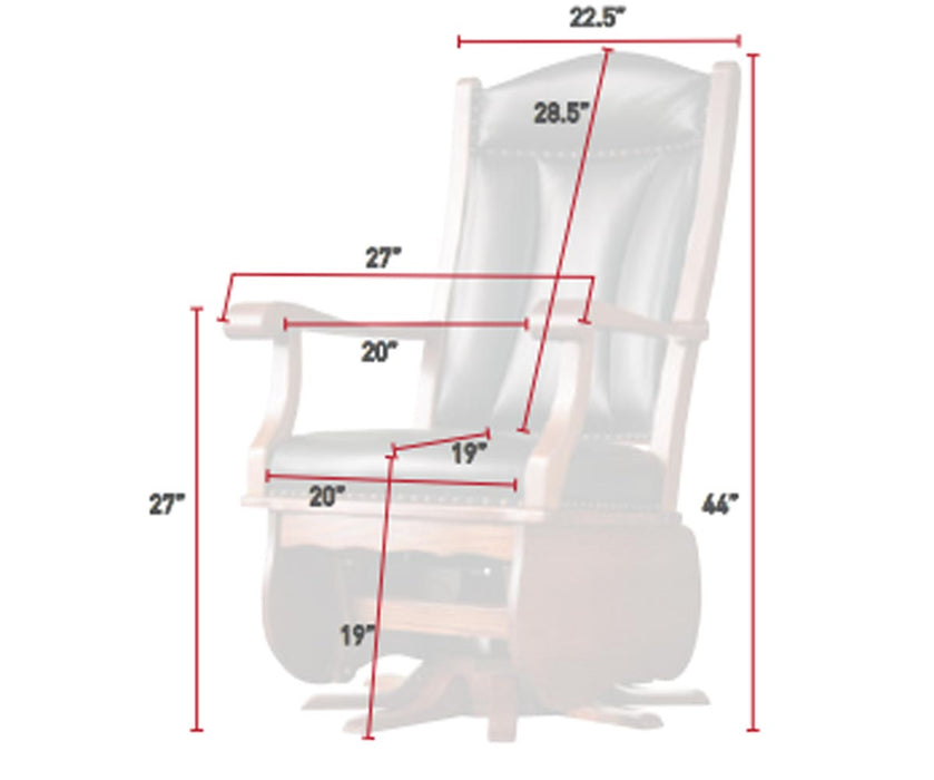 Amish Texas Swivel Glider - 8-Star Base