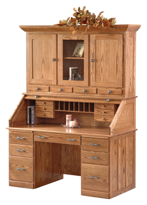 Amish Sierra Rolltop Desk With Hutch Rolltop Desks Mission