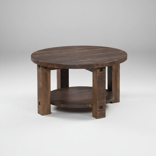 Amish Round Sullivan Coffee Table Coffee Tables Farmhouse Rough Sawn