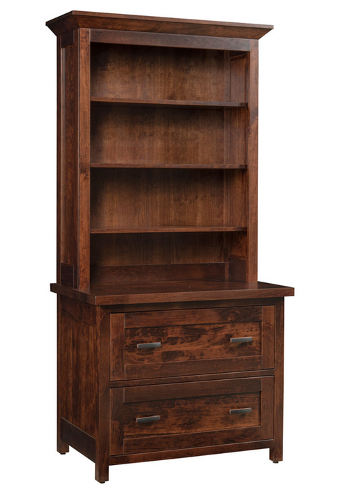 2 File Cabinet Drawers
Full Extension Drawer Slides
Hutch with 3 Adj. Shelves 