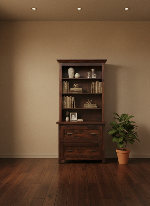 Santa Fe 2-Drawer Lateral File Cabinet - Optional Hutch Yes Lateral File Cabinet Farmhouse Shaker