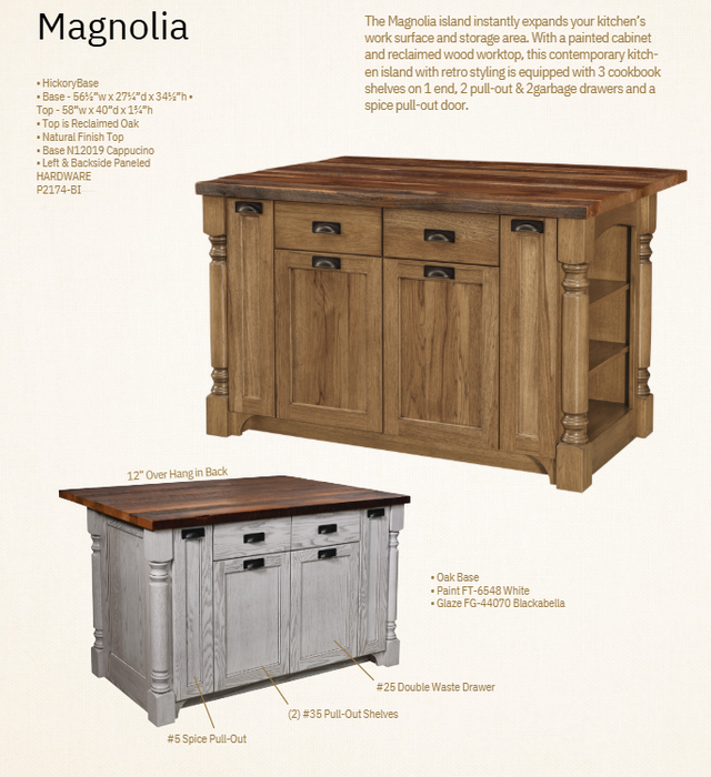 Amish Magnolia Farmhouse Kitchen Island