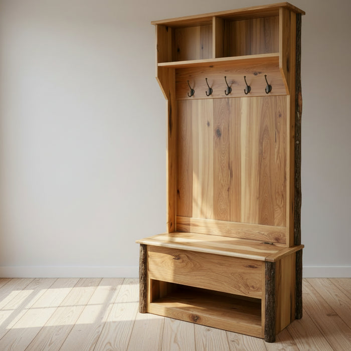 Amish Hickory Log Hall Seat