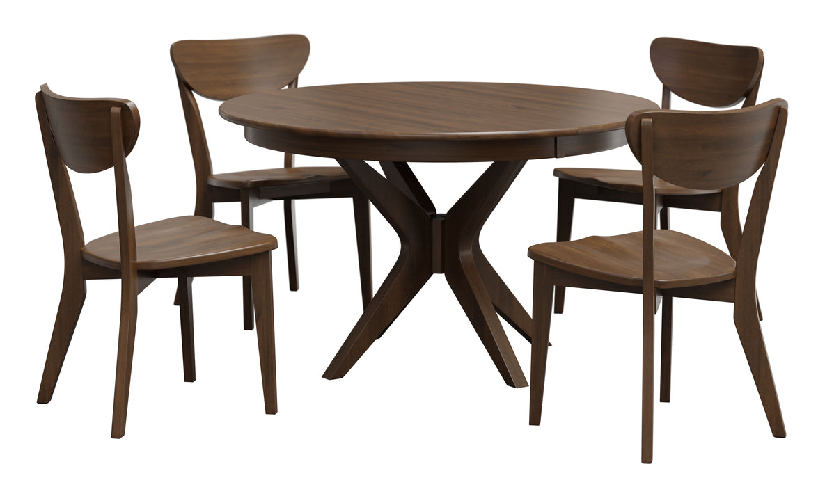 Amish Seymour Dining Set Single Pedestal Table & Chair Sets Mid-Century Modern