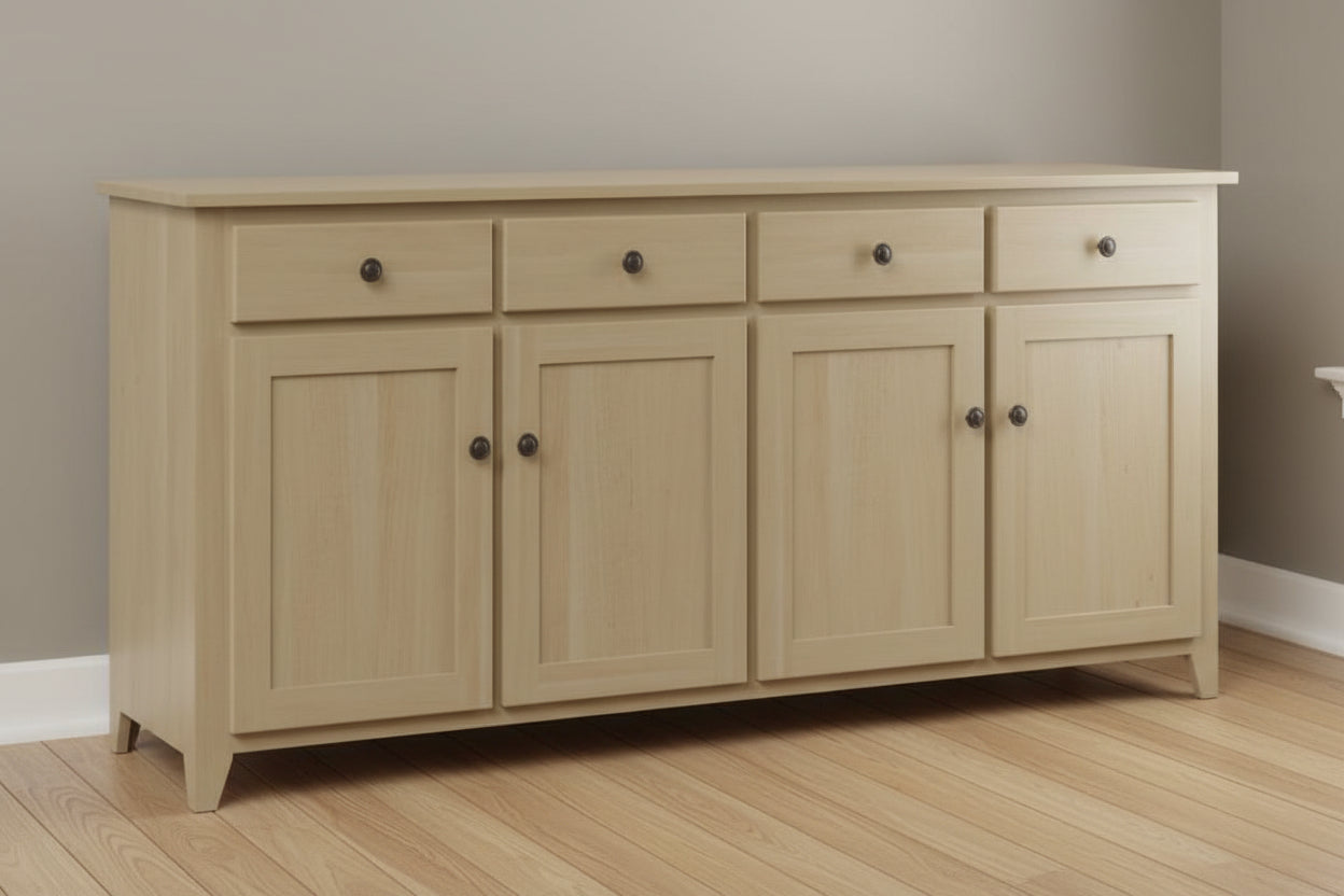 Shaker-4-Door-Buffet-Brown-Maple-Natural