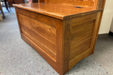 Shaker Hall Seat - 36"W - Flip Top Storage - Sap Cherry - FC-104 Chestnut Stain - Amish Made Hall Seat- Close Up