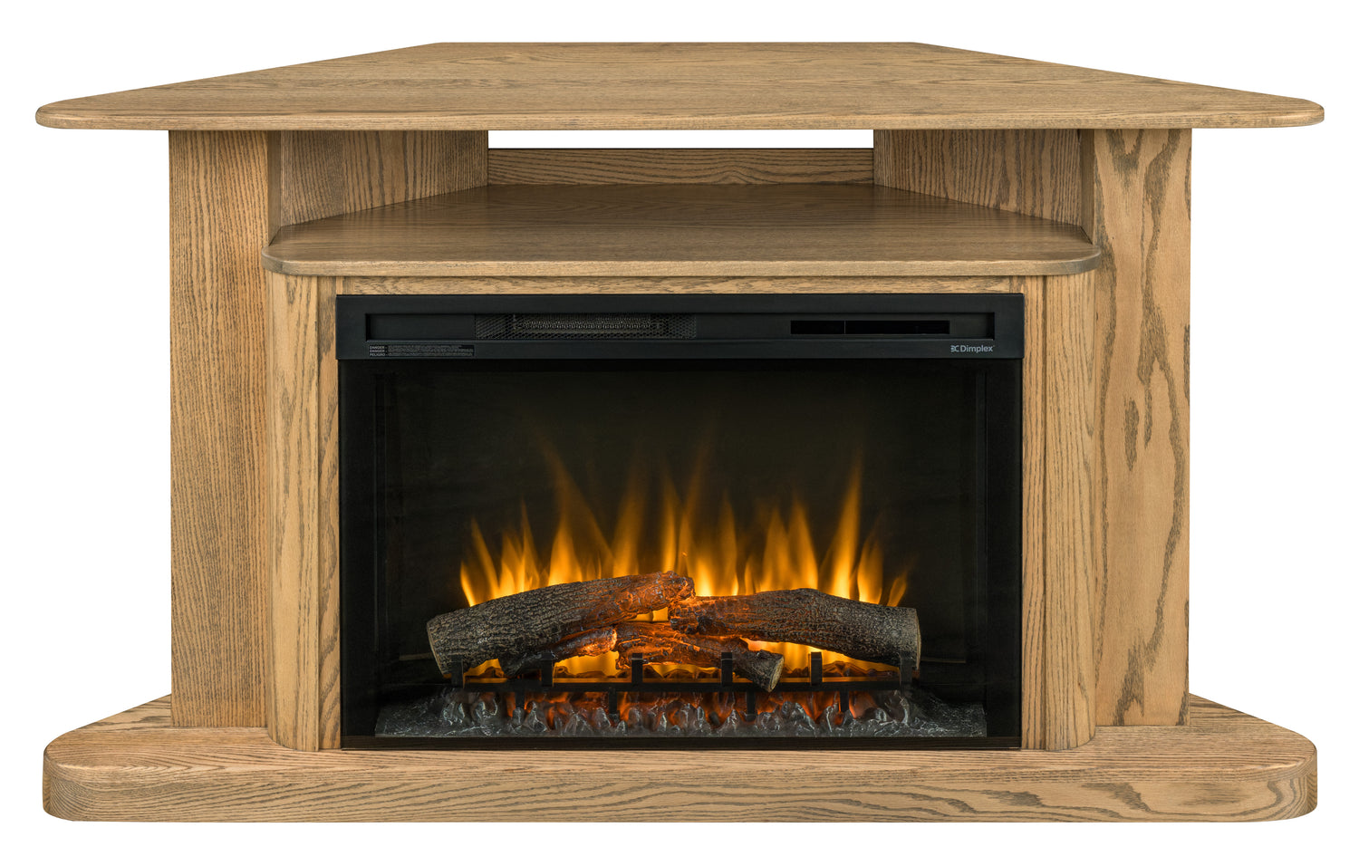 Amish Shellburn Corner Fireplace Mantel w/ Opening