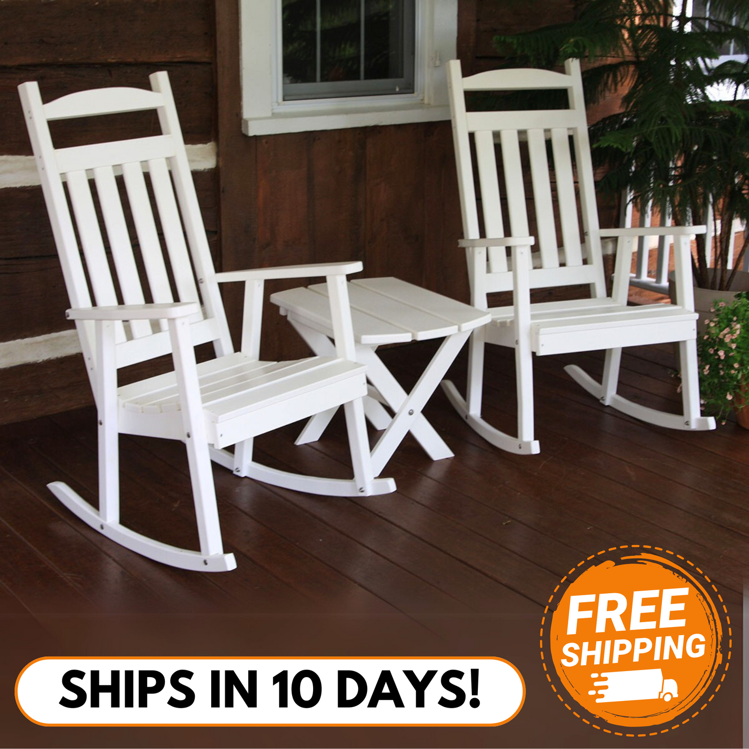 Amish Classic Poly Rocking Chair Set