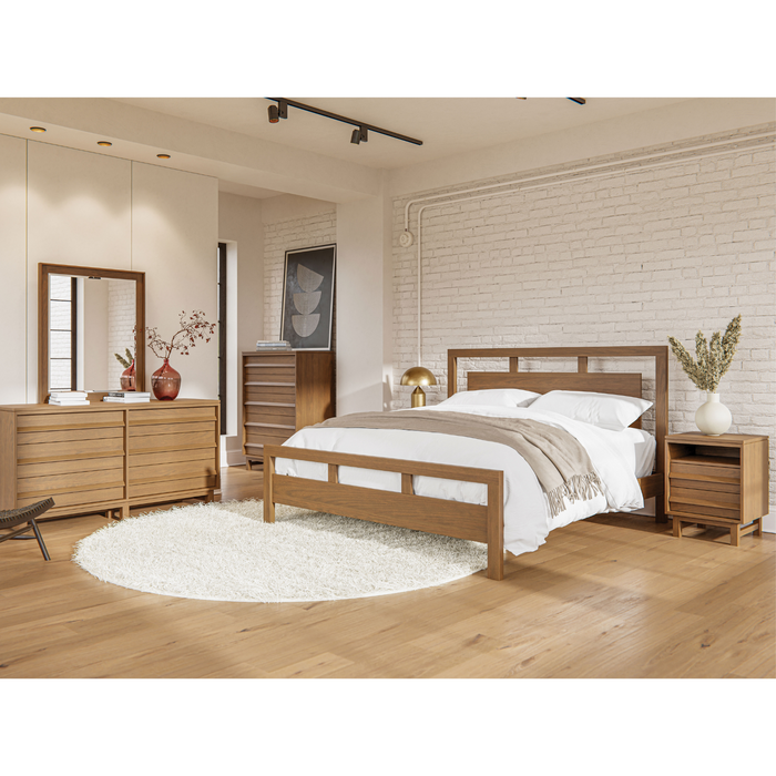 Amish Wyndham Hills Bed Panel Beds Mid-Century Modern